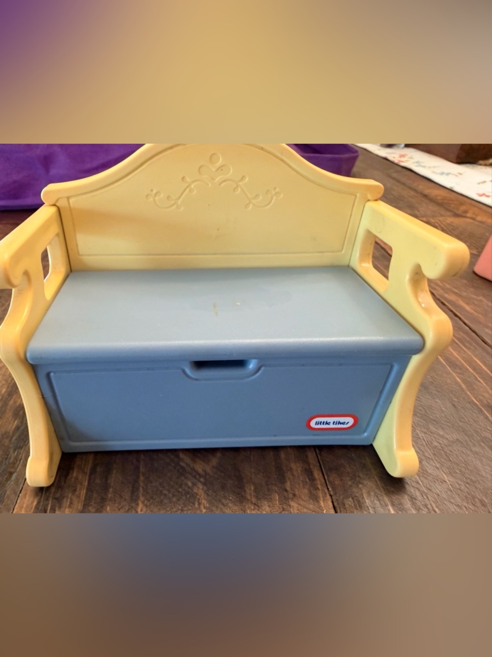 Little Tikes vintage 90’s dollhouse size replacement bench seat or toy box GUC